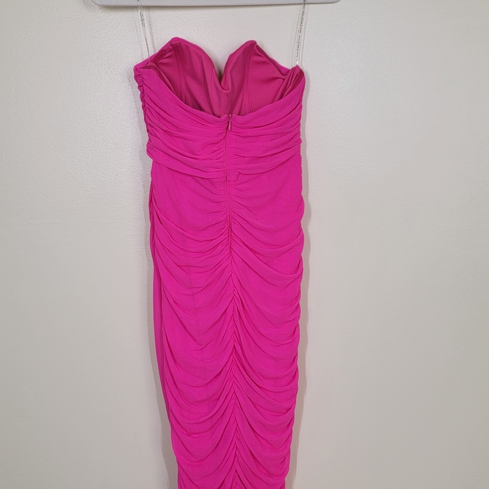 NWT Rare London drape corset midi dress in hot pink size 8 - Picture 12 of 13